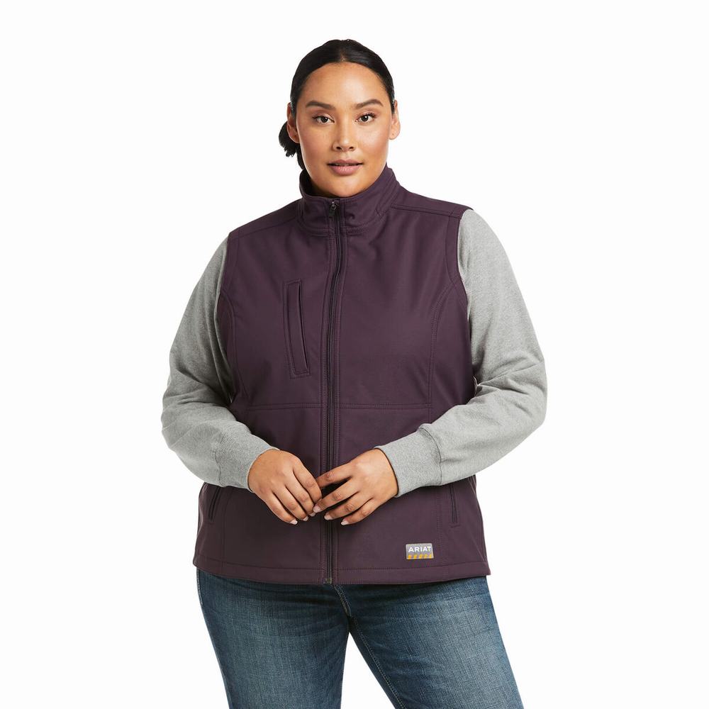 Vests Ariat Rebar Stretch Tela Softshell Donna Viola | IT180JLUS