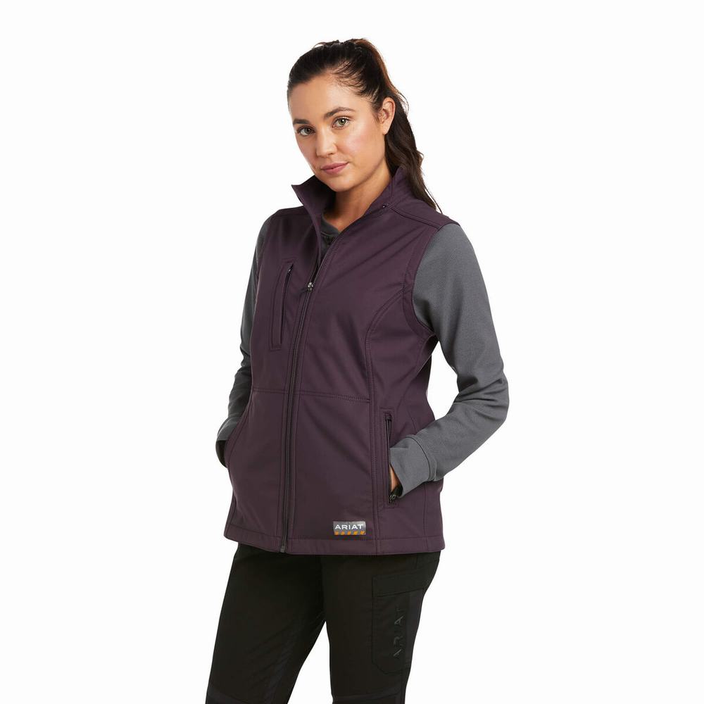 Vests Ariat Rebar Stretch Tela Softshell Donna Viola | IT180JLUS